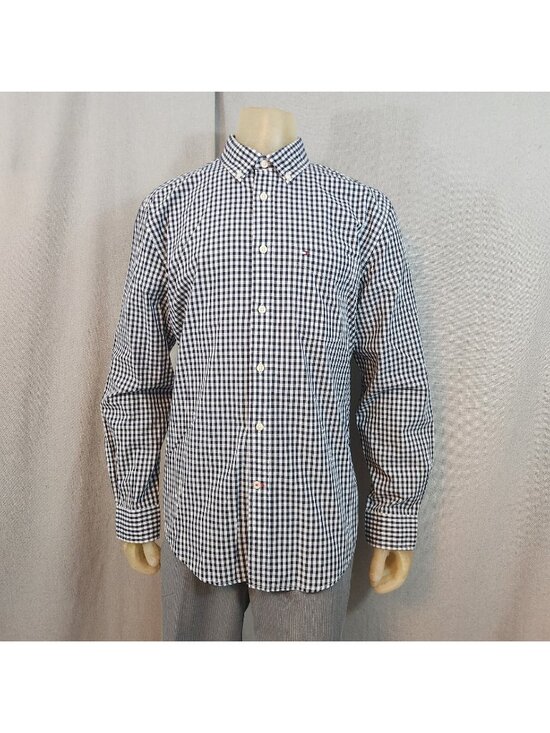 Tommy Hilfiger Other - Tommy Hilfiger Black Checks Classic LongSlv Button Down Collar Dress Shirt LARGE